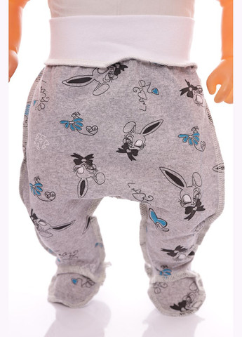 Серый комплект ползунки и распашонка кулир с зайкой серый 62 см (50135) BABYKROHA