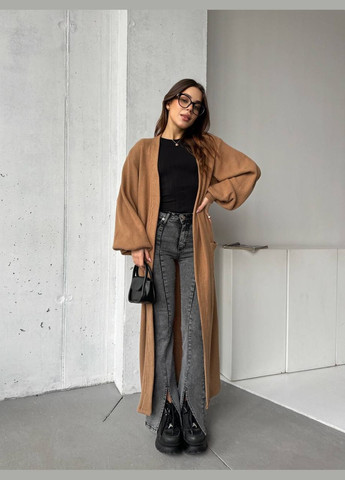 Темно-бежевый кардиган No Brand