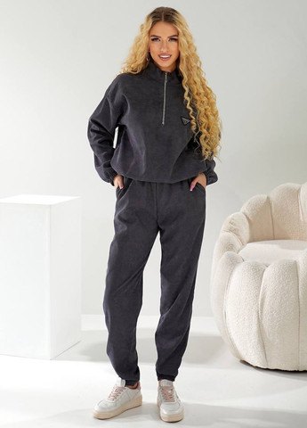 Базовый повседневный вельветовый костюм двойка: кофта на молнии с воротником молнией + штаны Україна (328214575)