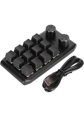 Механическая минипрограммированная клавиатура на 12 клавиш Bluetooth Black No Brand (366303768)