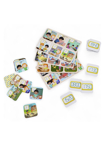 Гра навчальна настільна "Лото вивчаємо час" колір різнокольоровий CB-00287085 УМНЯШКА (364823217)