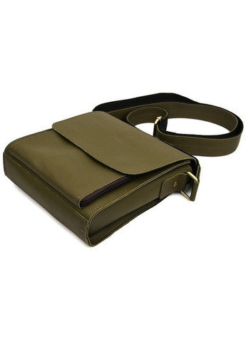 Сумка месенджер через плече чоловіча шкіряна Зелений 35582 TARWA (334285440)