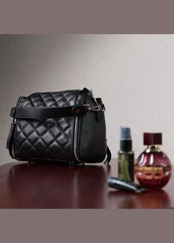 Сумка кросс-боди через плечо женская кожаная с металлическими ножками маленькая Черный 35724 Vintage (336889621)