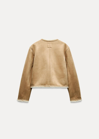 Стильний жакет дублянка Zara жакет дубленка (325866877)