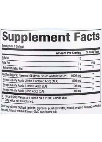 Omega Factors Flaxseed Oil 1000 mg 90 Softgels Natural Factors (300109303)