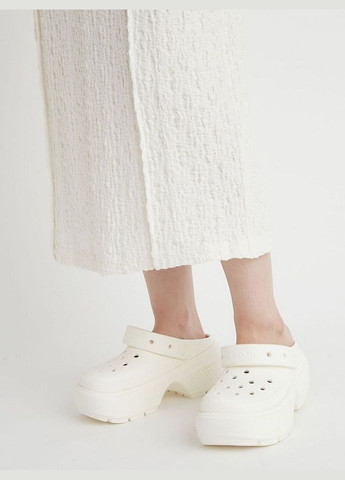 Белые stomp mettalic clog крокс клог стомп Crocs
