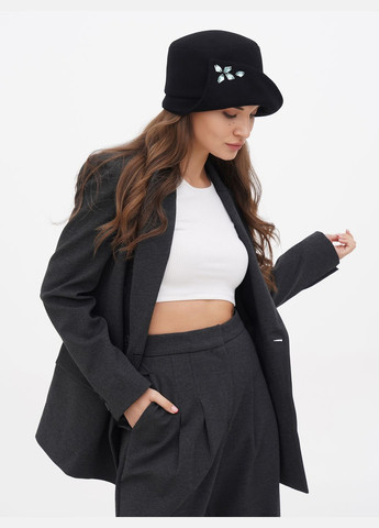 Жіночий капелюх, чорний, зі стразами — елегантний блиск для стильного образу VECONS Шляпка (319836279)