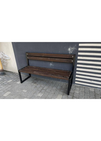 Вулична лава з металевим каркасом та дерев'яними планками — 2 метри No Brand (363188013)