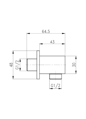 Під'єднання для шланга Spojecti прямокутне QT809810842857NB Black Matt Qtap (396888760)