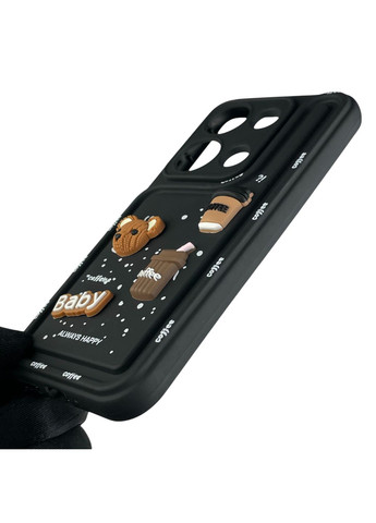 Чохол для POCO M6 Pro 4G з 3д малюнком дитячий жіночий об'ємний на сяомі поко м6 про 4г чорний Xiaomi (366230625)