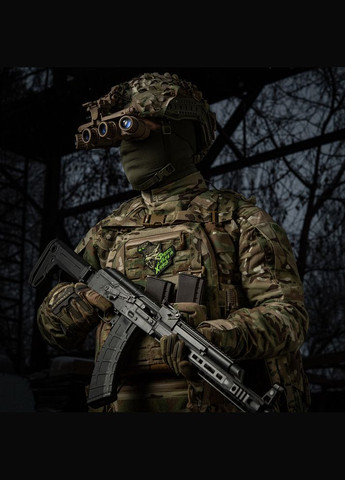 Нашивка "Смотри во тьму как Хищник" PVC Black/Olive M-TAC (315047448)