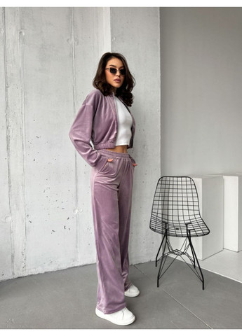 Костюм двійка велюровий штани та кофта укорочена Україна (353828026)