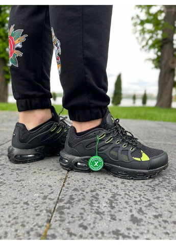 Серые демисезонные кроссовки мужские nike air max tn terrascape plus black green найк аир макс тн плюс No Brand