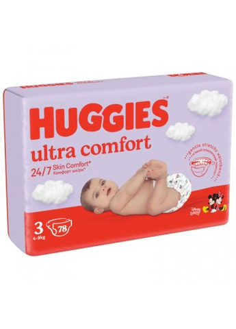 Підгузки Huggies ultra comfort 3 (4-9 кг) mega 78 шт (268141164)