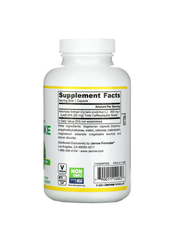 Артишок,, 500 мг, 180 капсул Jarrow Formulas (364312642)