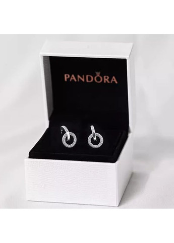 Серебряные серьги Пандора шарики Светящиеся двойные серьги 299052C01 Kabluchka (355346660)