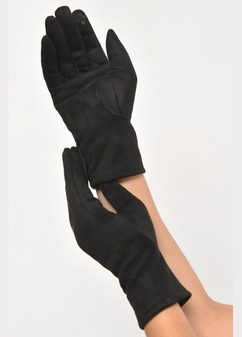 Перчатки женские замшевые на искусственном меху сенсорные черного цвета Let's Shop (302661247)
