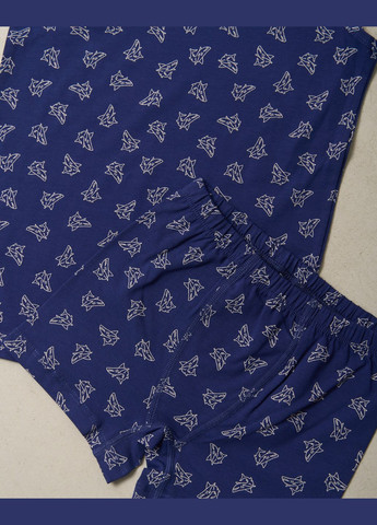 Темно-синяя комплект для мальчика майка+боксеры Ozkan