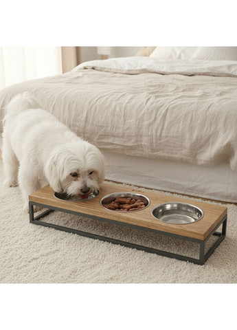 Миски на підставці для котів та маленьких собак Base Bar (3 × 0,45 л) Bar-54187-GRNT Hollky (365652718)