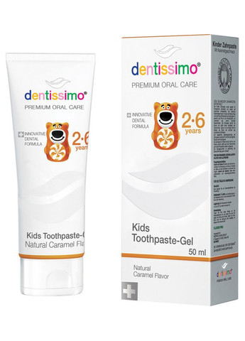 Зубна паста для дітей Kids With Caramel Aroma 50ml (2-898504) Dentissimo (369795641)