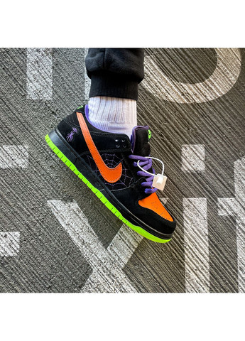 Черные всесезонные кроссовки мужские и женские nike sb dunk low night of mischief halloween black orange | найк сб данк низкие черные оранжевые No Brand