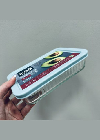 Контейнер стеклянный прямоугольный с пластиковой крышкой 820 мл Fresco 29-298-055 Krauff (340458526)