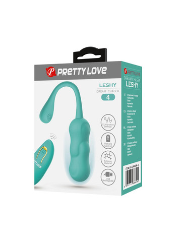 Віброяйце вагінальне Leshy з пультом, бірюзове, 18.6 х 2.8 см Pretty Love (361670431)