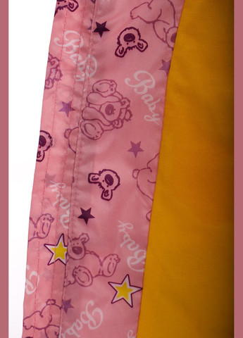 Рожева демісезонна куртка нуль для дівчинки на холлофайбері з принтом ведмедик baby рожева 74 см (45008) BABYKROHA