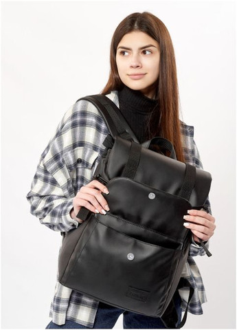 Женский рюкзак роллтоп с клапаном и карманом под ноутбук Черный (6060281346) Sambag (361244813)