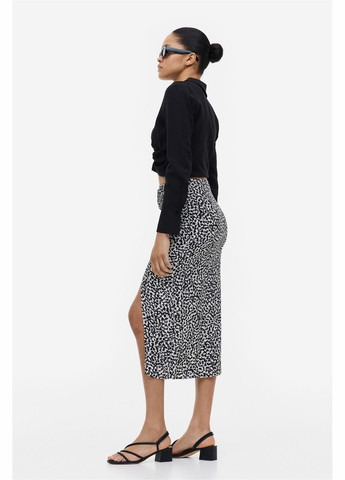 Черная повседневный с рисунком юбка H&M