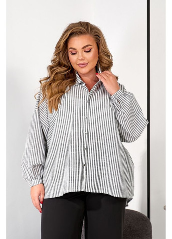 Черно-белая праздничный, повседневный рубашка в полоску Zemal с длинным рукавом