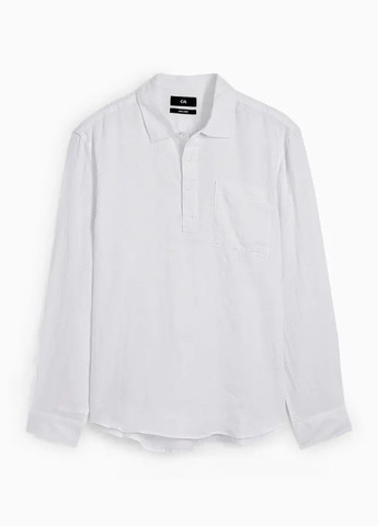Белая повседневный рубашка однотонная C&A