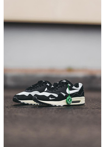 Черные демисезонные кроссовки мужские nike air max 1 x patta black white v2 найк аир макс No Brand