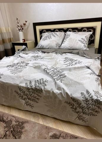 Постельное белье хлопковое Цветы Двуспальное Простынь на резинке 160x200х20 Бязь Белое 70 х 70 No Brand (278274732)