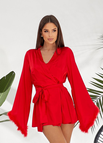 Шовковий халат з пір'ям No Brand (322287535)