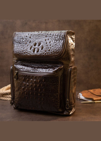 Рюкзак для ноутбука кожаный под рептилию 30х37,5х9 см. 20430 Vintage (362418005)