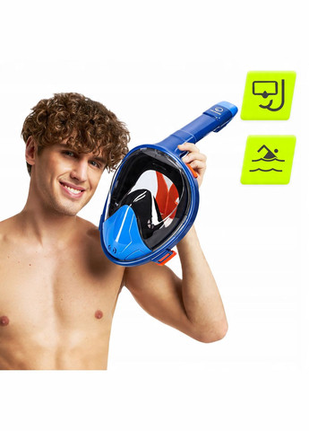 Маска для снорклинга полнолицевая, со складной трубкой Size L/XL Blue (P-5905973405461) TSUNAMI (345707433)