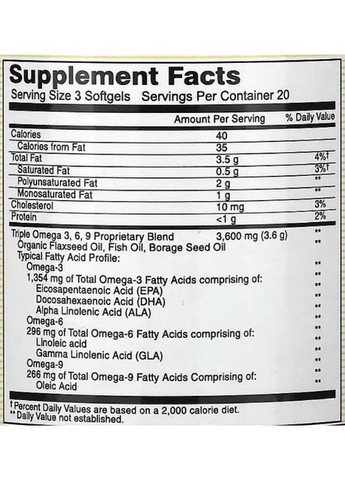 Omega 3-6-9 1200 mg Fish, Flax & Borage Oils 60 Caps Mason Natural (291848643)