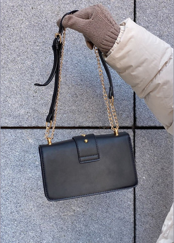 Жіноча сумка крос-боді через плече з пташками чорна No Brand (284238110)