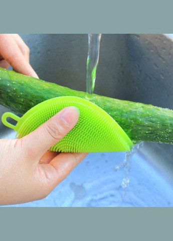 Універсальна силіконова губка-щітка для миття посуду Local House зелена (NR0029_1) NN (315885310)