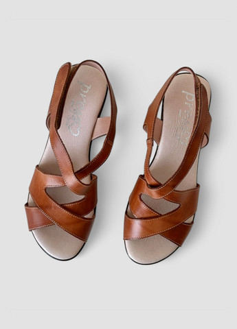 Охра босоножки женские кожаные Presso