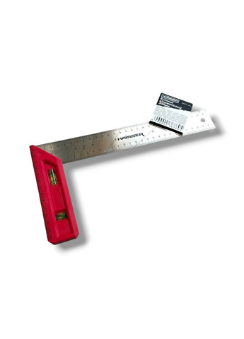 Кутник будівельний | Пластикова ручка | Рівень | Лінійка нерж. сталь | 300 мм Haisser (337360912)