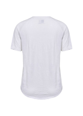 Белая демисезон спортивная футболка с логотипом для женщины 214243 Hummel