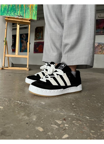 КРОССОВКИ ЖЕНСКИЕ ADIDAS ADIMATIC BLACK / WHITE АДИДАС АДИМАТИК No Brand чёрные демисезоны (369389465)