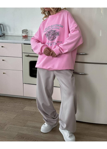 Розовый стильный женский свитшот oversize с принтом Україна (355889406)