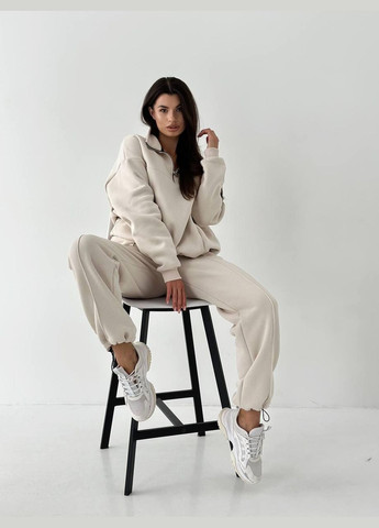 Спортивный костюм КОКЕТКА на флисе с затяжками () Светло-Бежевый V.Velika (316632450)