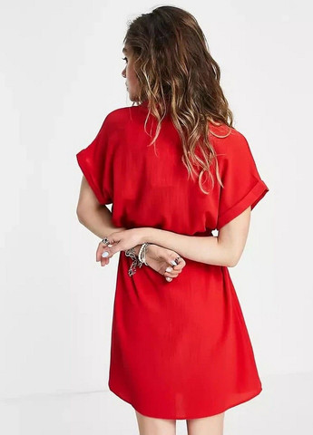 Красное кэжуал платье Monki однотонное