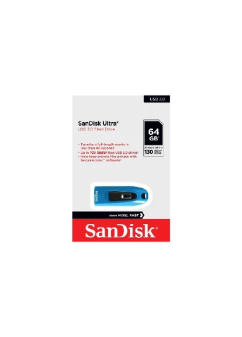 Флеш-накопичувач USB 3.0 64Gb (130Mb/s) Blue SanDisk Ultra (377728152)