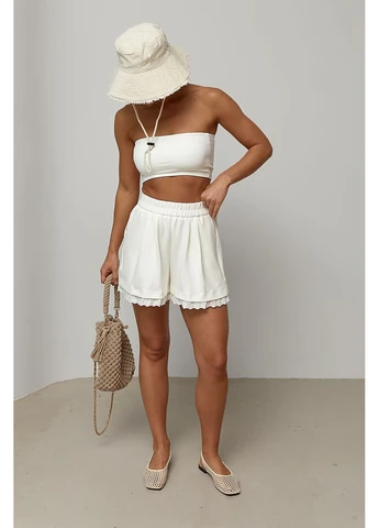 Трикотажные короткие шорты с прошвой цвет, M (есть размеры) Lurex (393489583)