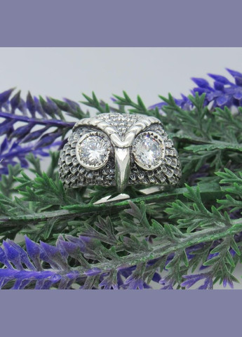 Срібна каблучка "Сова" з фіанітами 20 No Brand (350667545)